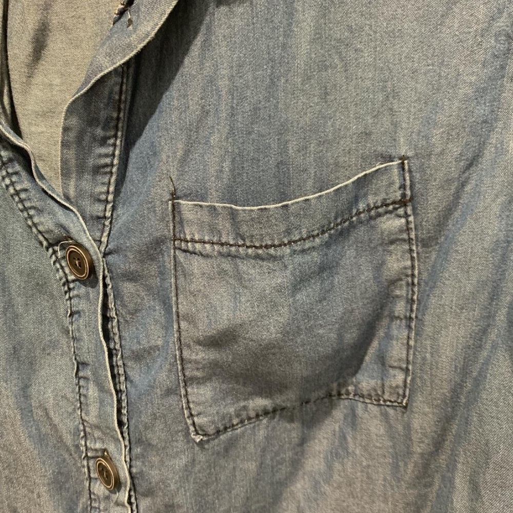 American Eagle Denim Button Down - image 4
